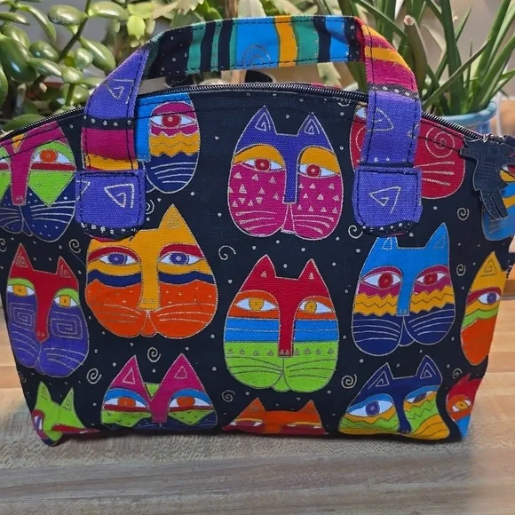Laurel Burch Multicolor Cat Design Bag - Picture 5 of 7